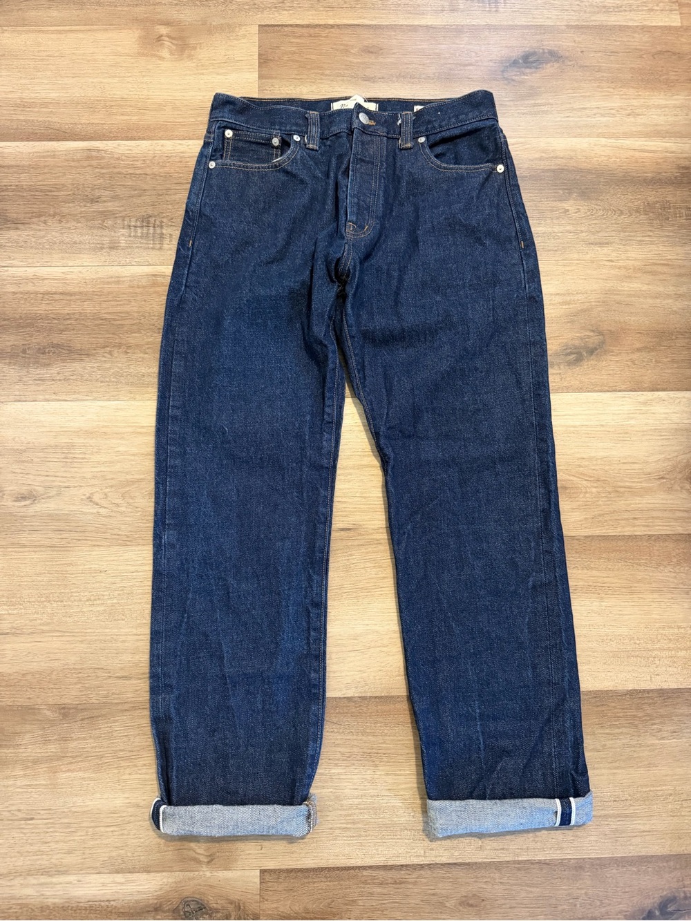 Madewell Men's Straight Jeans in Dark Blue Denim